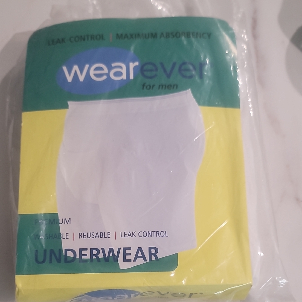 NIB Wearever For Men Leak Control Washable  White Boxer Brief Sz 3X